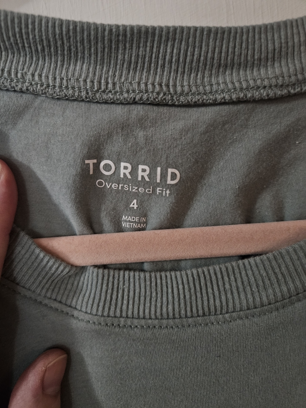 Torrid Oversized Tee in Muted Sage Green - Picture 2 of 3